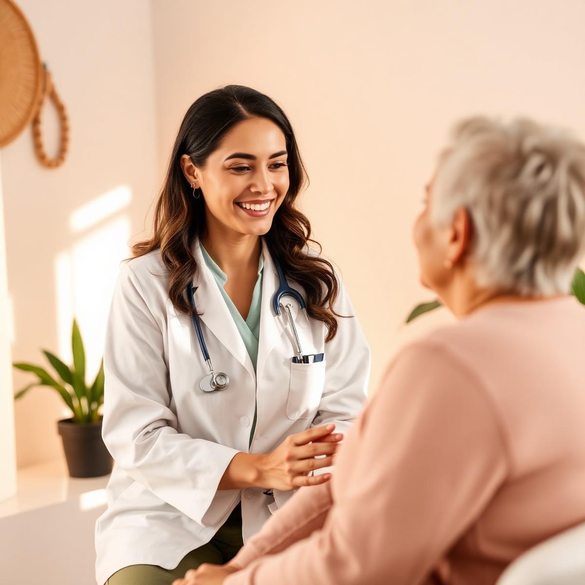 Holistic doctor with patient