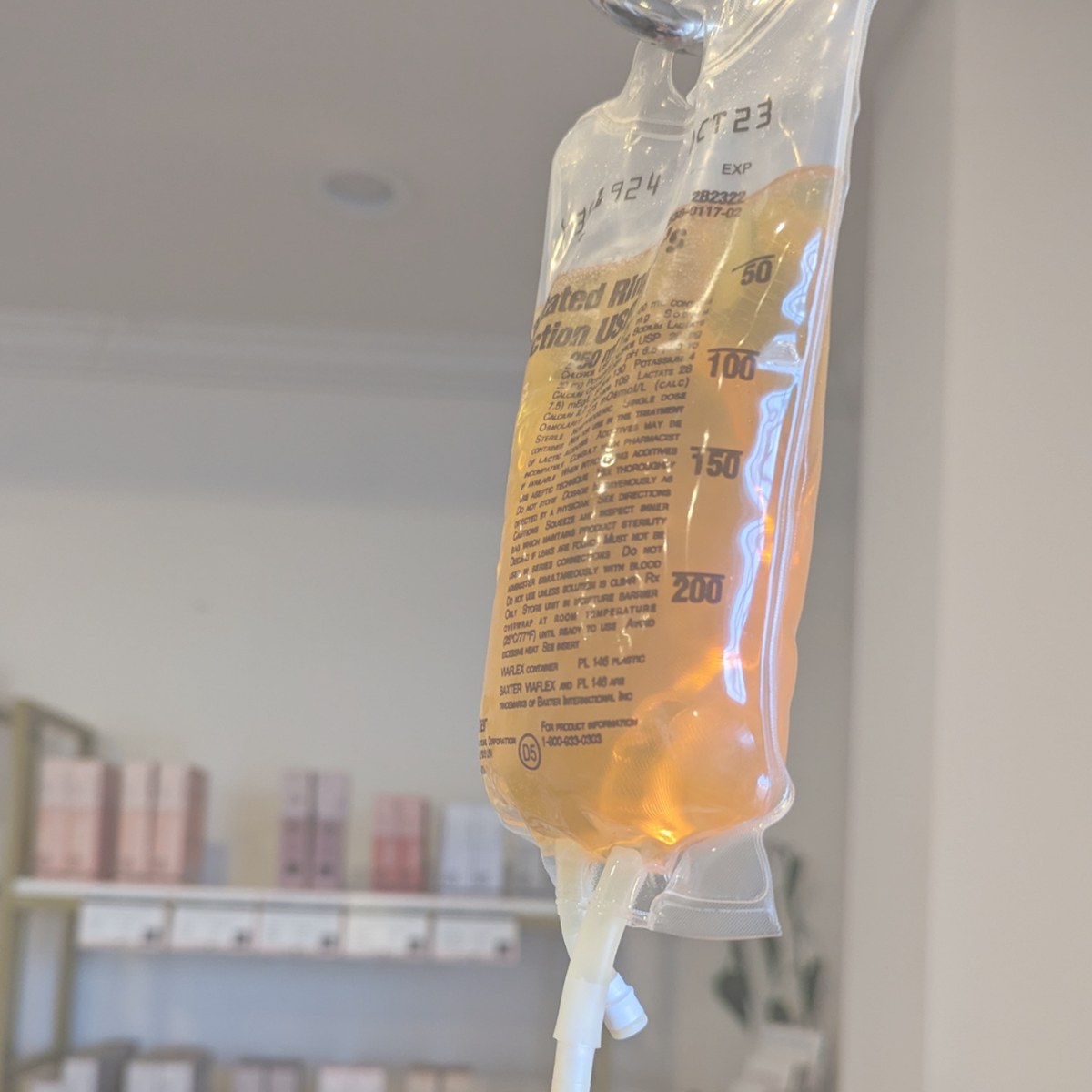 Patient receiving an IV infusion