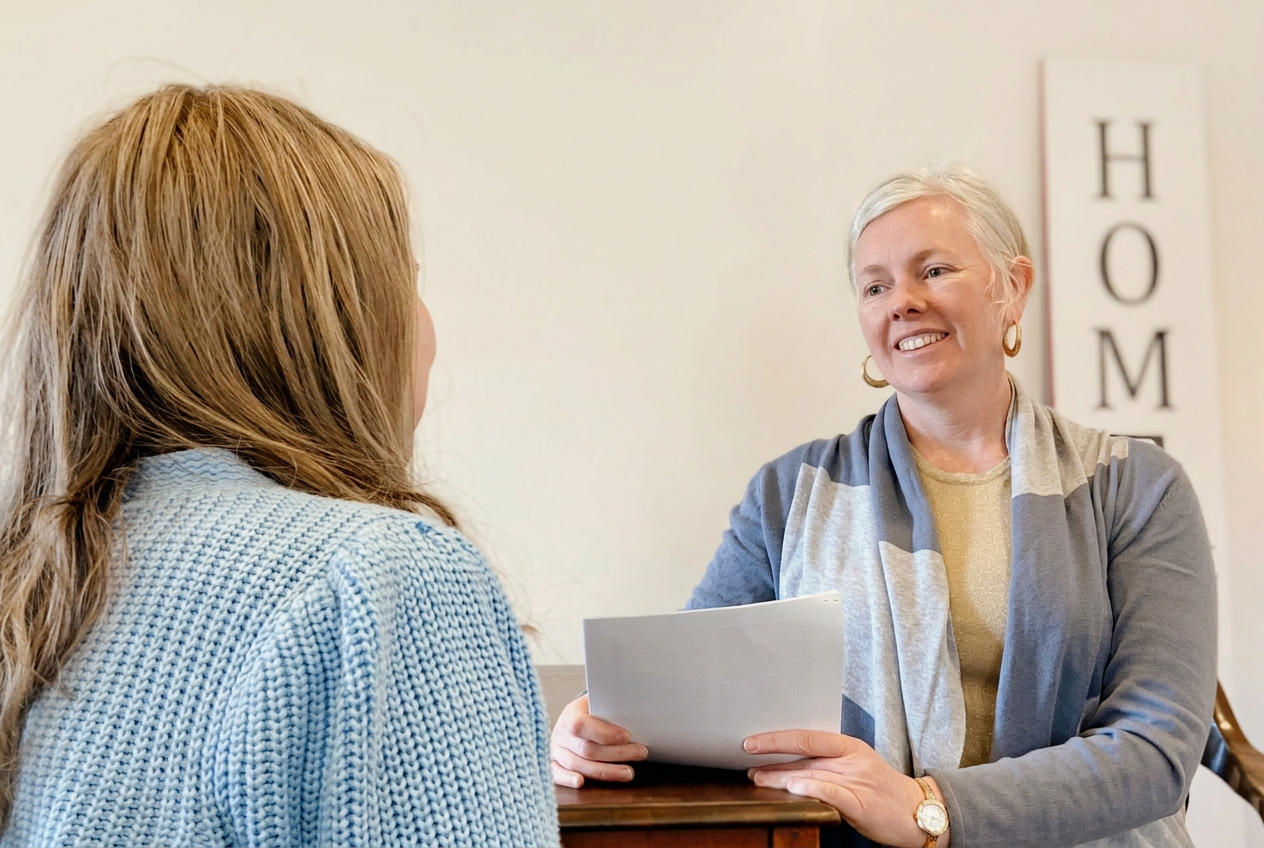 Dr. Andrea in warm consultation with a patient
