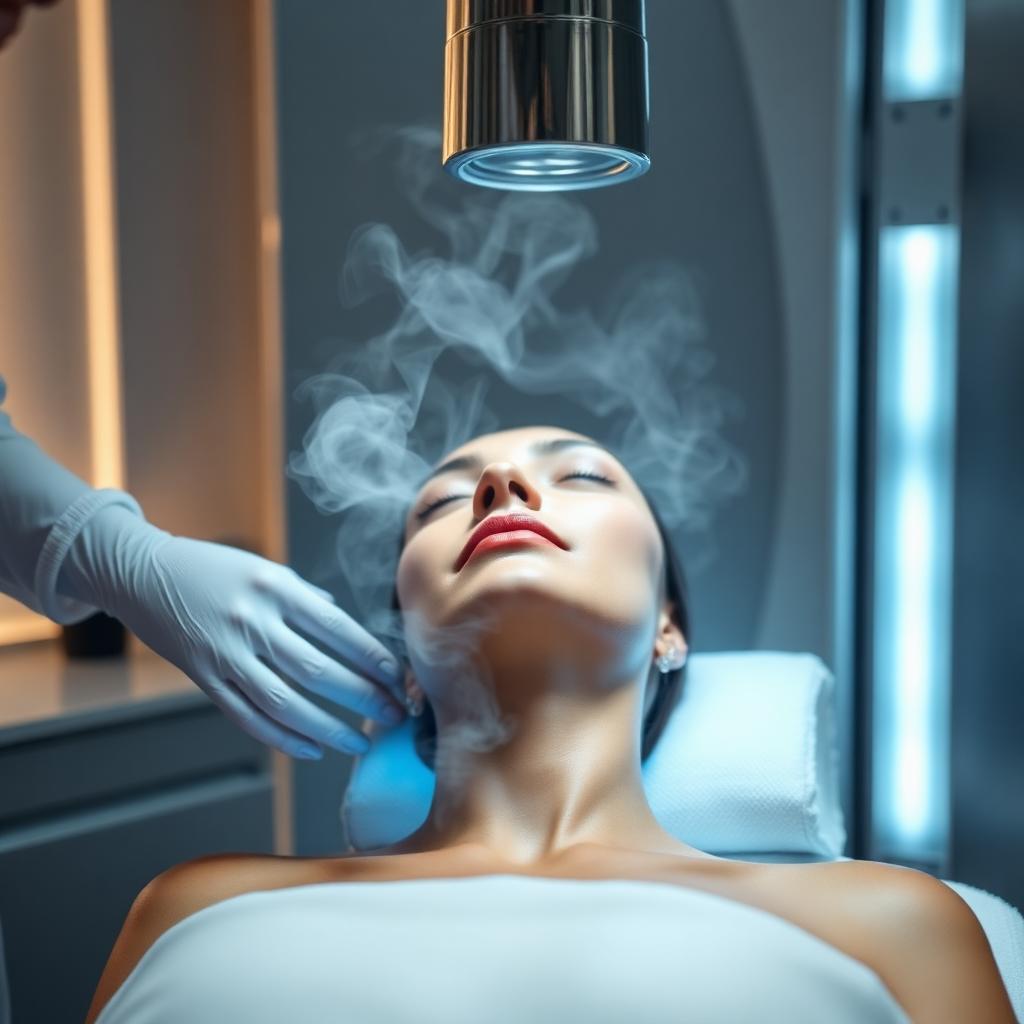 Patient receiving ozone therapy in a wellness clinic